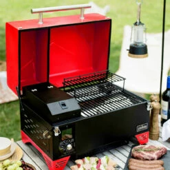AS350 PORTABLE WOOD PELLET GRILL – BURGUNDY RED