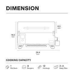 AS350 PORTABLE WOOD PELLET GRILL - VIBRANT ORANGE -AU BBQ Supplies Sales 2024 AS350 Dimension 1 58423.1671593352